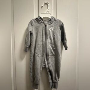 Grey Nike Baby Zip Up Suit